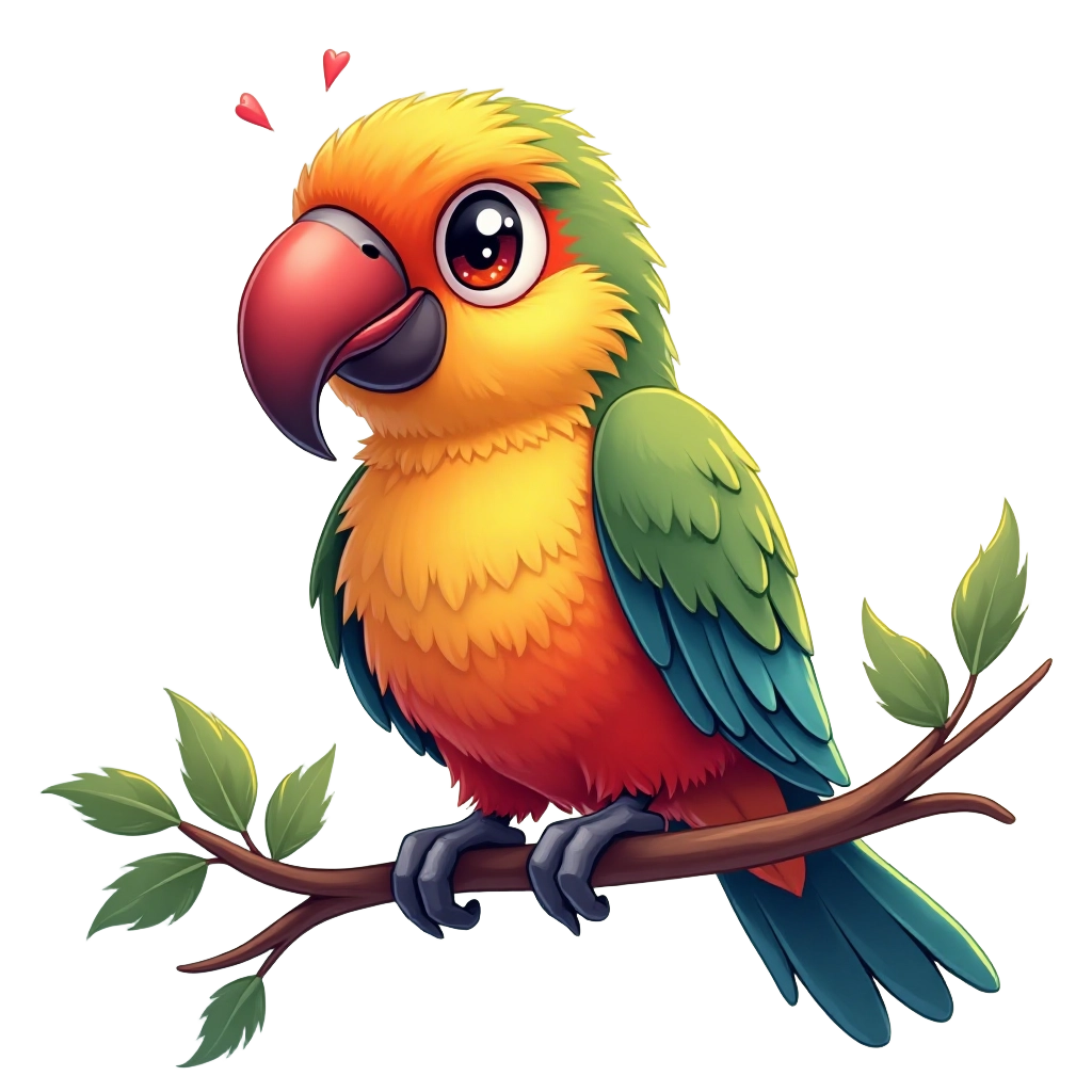 Colorful Parrot on a Branch